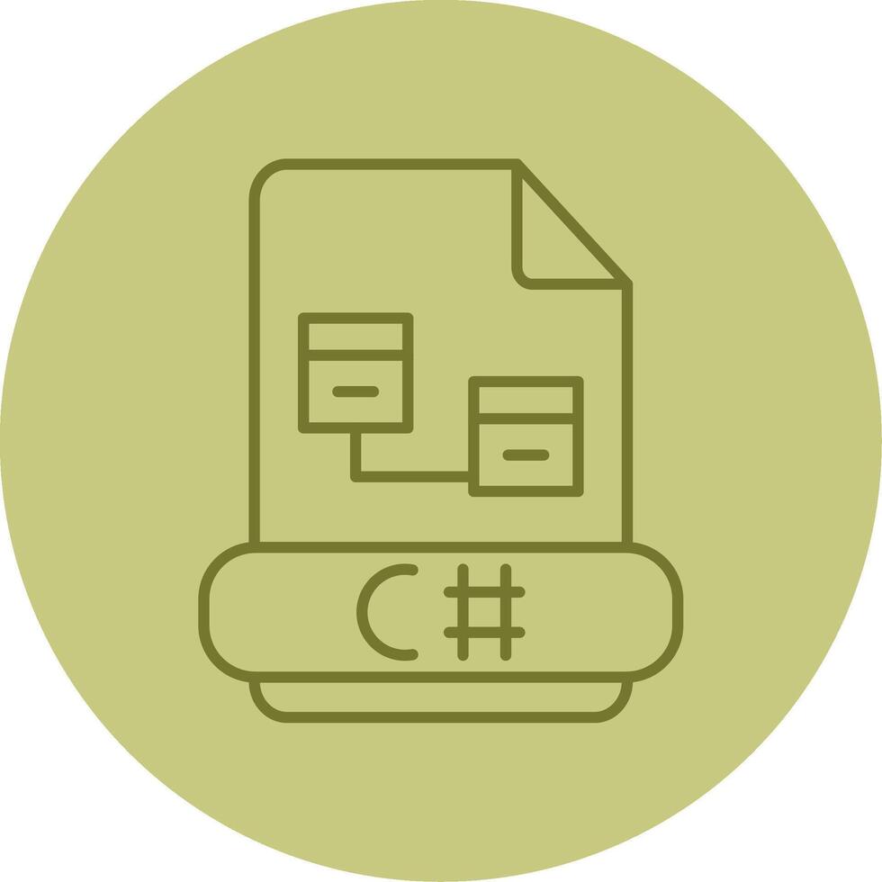 C Sharp Line Circle Multicolor Icon vector