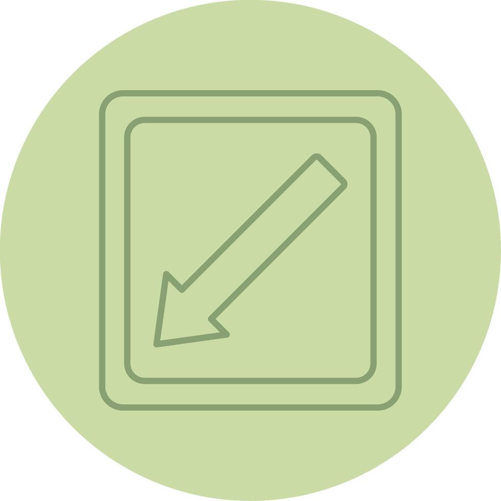 Diagonal Arrow Line Circle Multicolor Icon vector