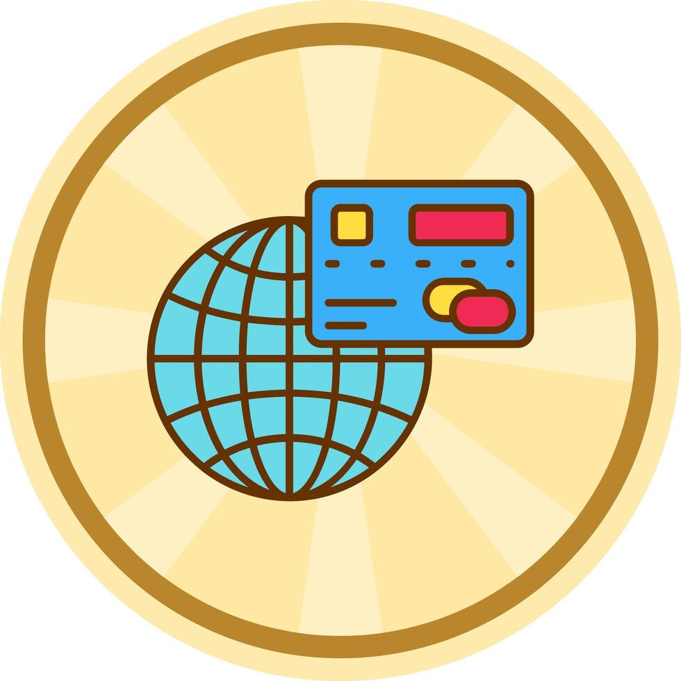 global cómic circulo icono vector