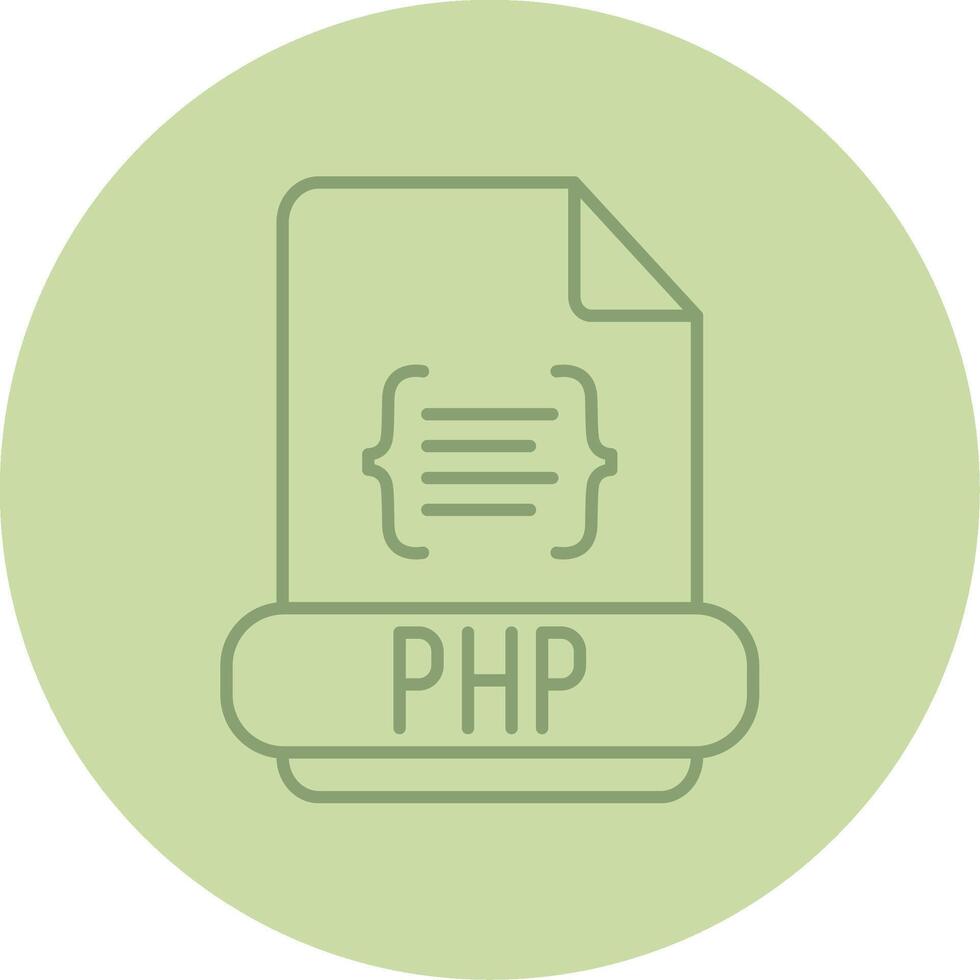 php línea circulo multicolor icono vector