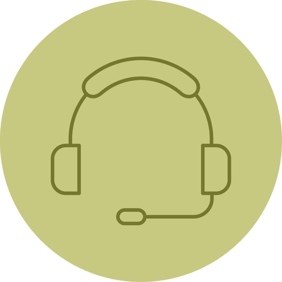 Headset Line Circle Multicolor Icon vector