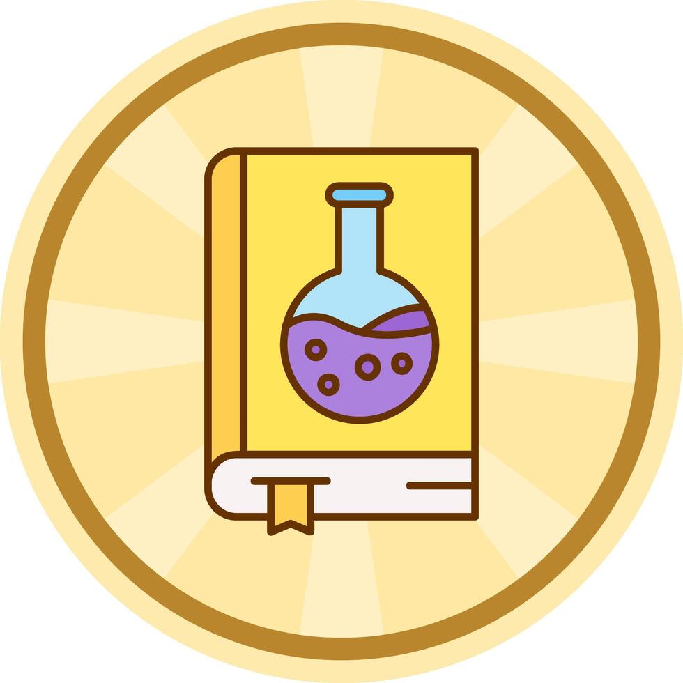 Chemistry book Comic circle Icon vector