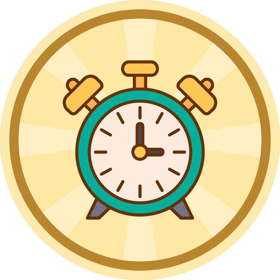 alarma reloj cómic circulo icono vector