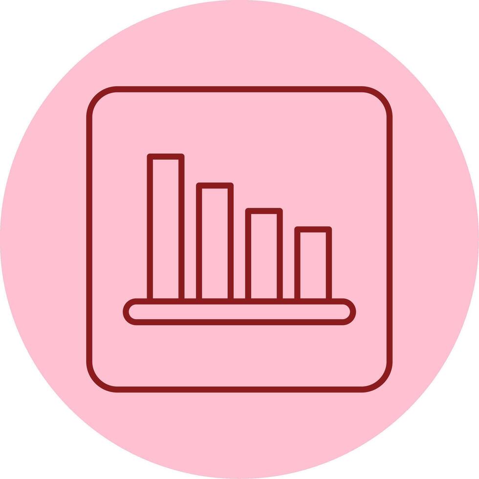 Bar Chart Line Circle Multicolor Icon vector