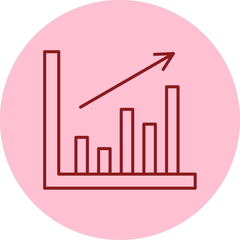 Bar Chart Line Circle Multicolor Icon vector