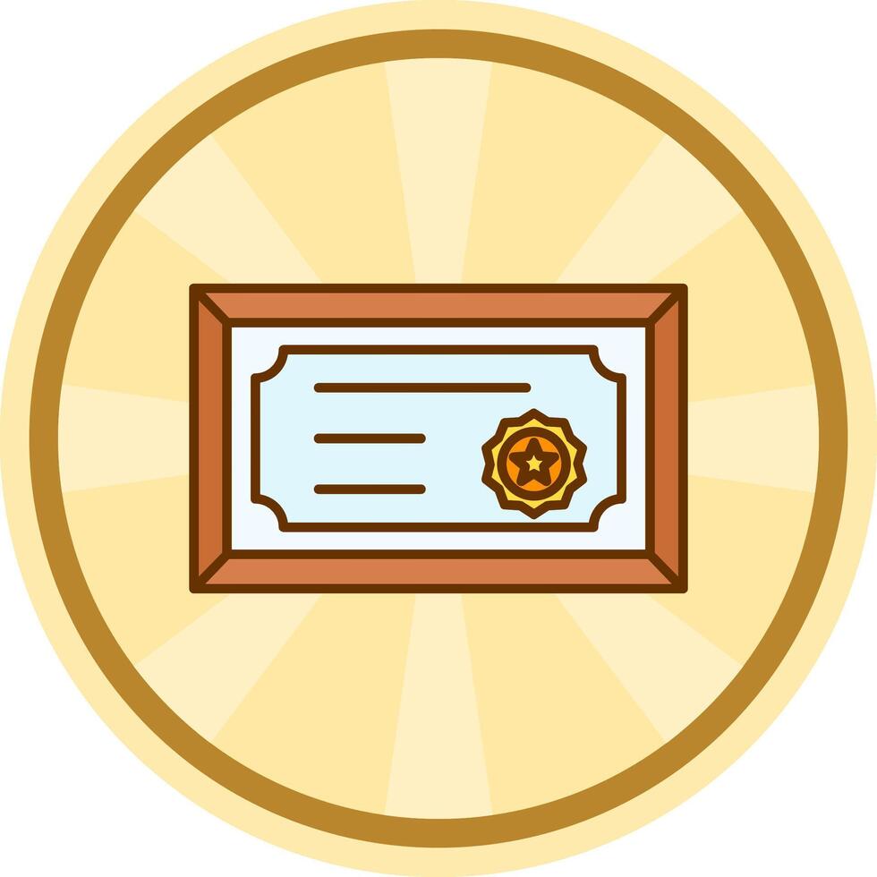 certificado cómic circulo icono vector