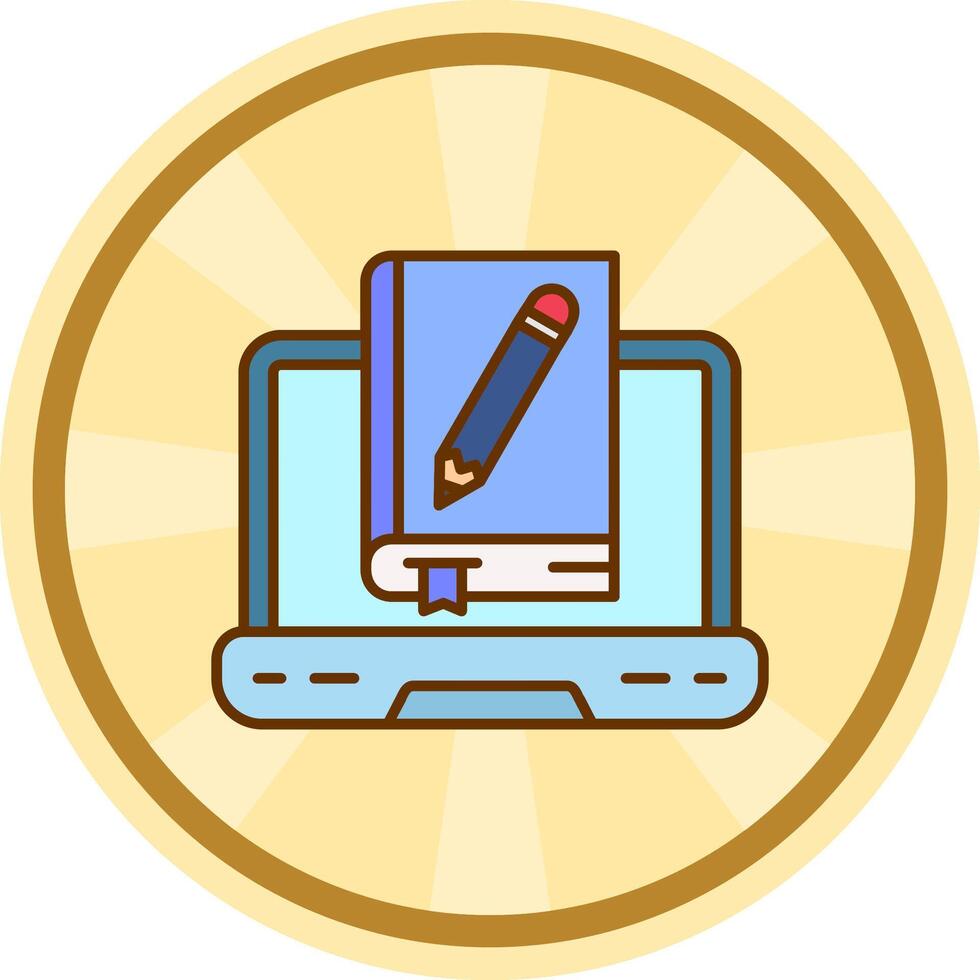 Online learning Comic circle Icon vector