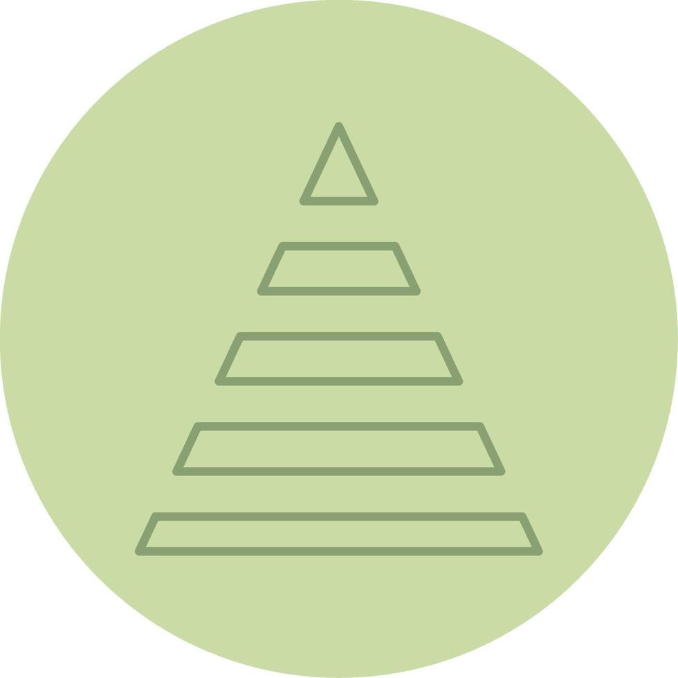 Pyramid Chart Line Circle Multicolor Icon vector