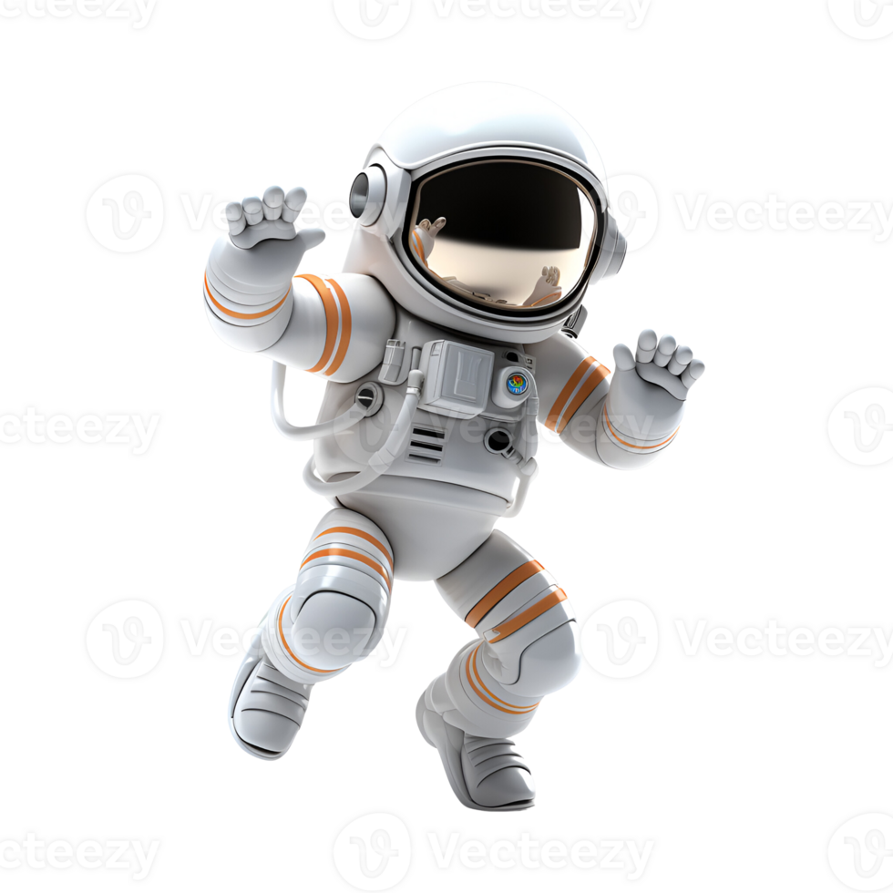 AI generated 3D Cartoon Style Spaceman Logo Illustration No Background Perfect for Print on Demand png