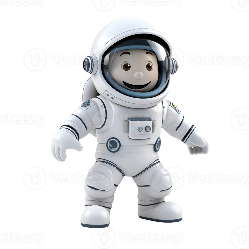AI generated 3D Cartoon Style Spaceman Logo Illustration No Background Perfect for Print on Demand png