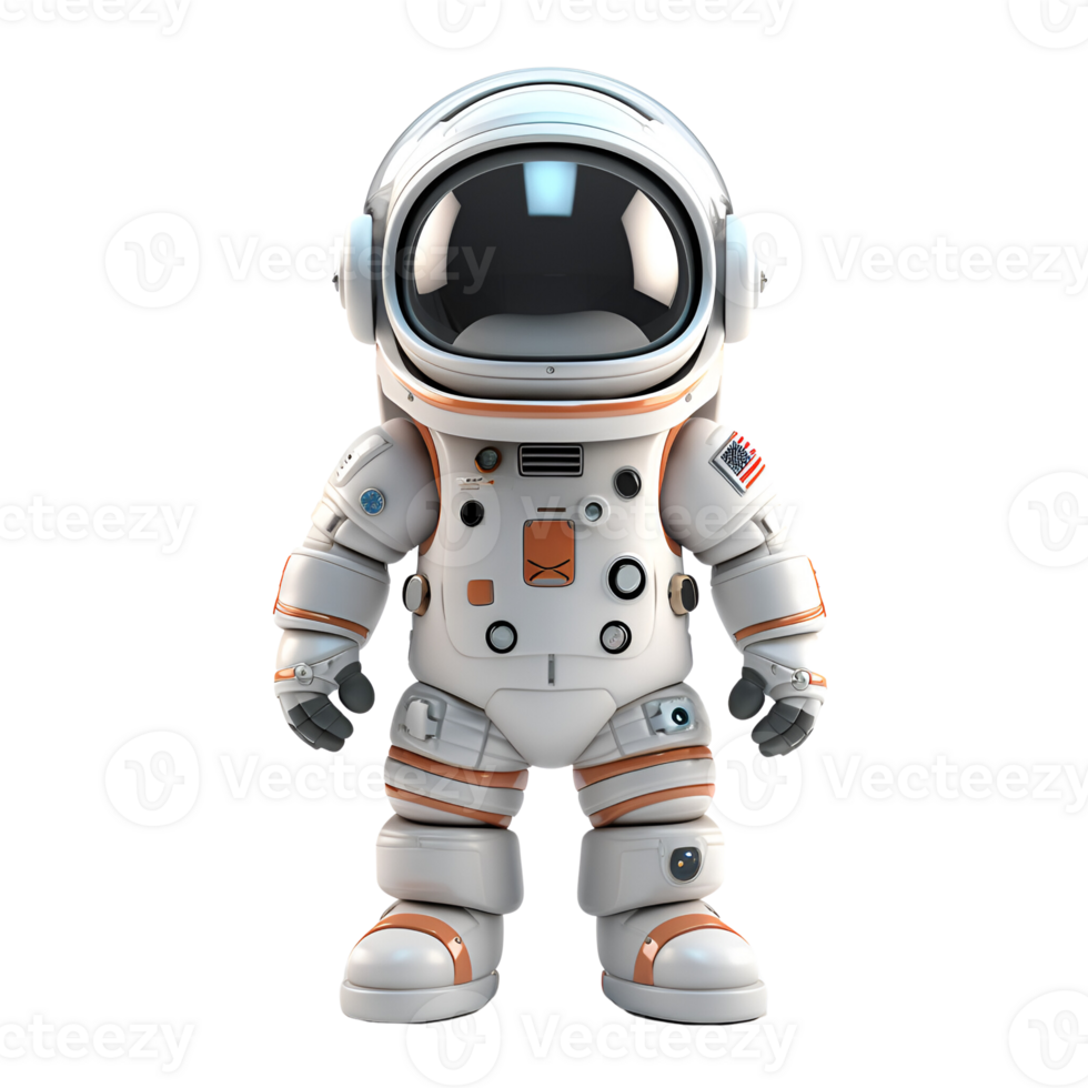 AI generated 3D Cartoon Style Spaceman Logo Illustration No Background Perfect for Print on Demand png