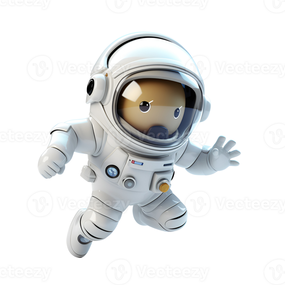 AI generated 3D Cartoon Style Spaceman Logo Illustration No Background Perfect for Print on Demand png