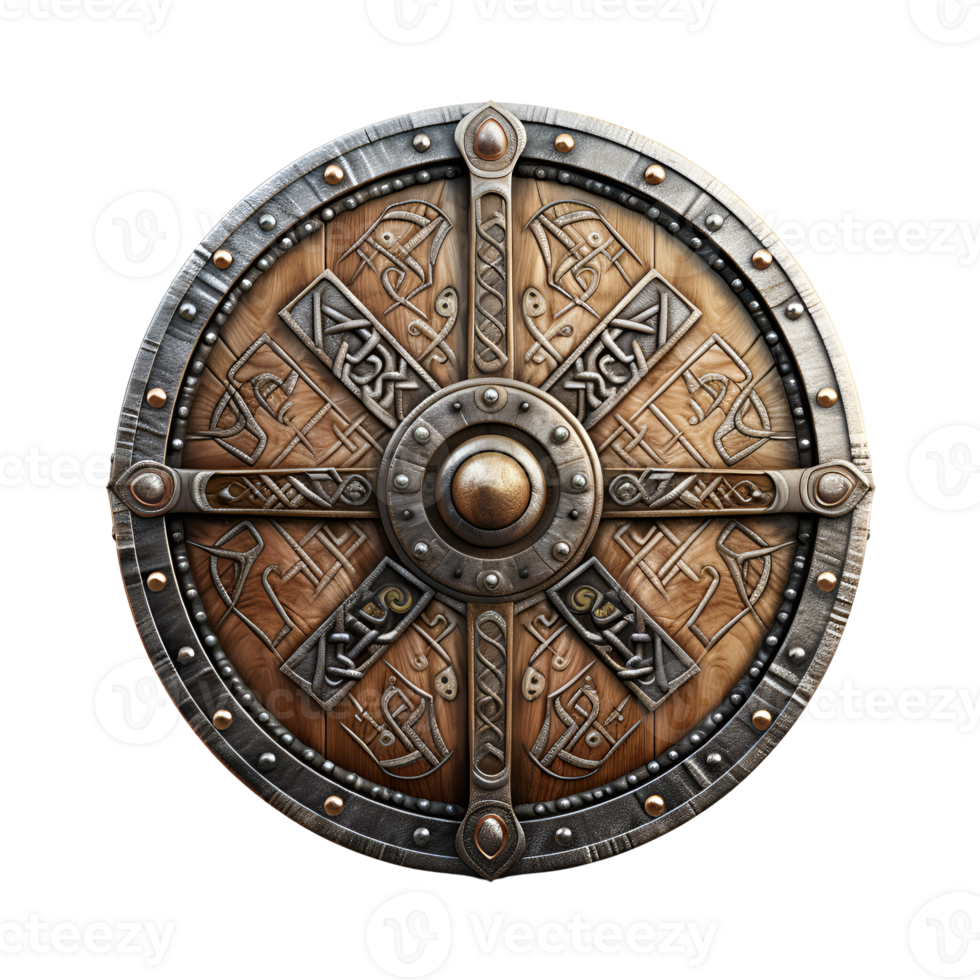 AI generated Medieval War Shield Ancient Shield Viking Warrior Shield European Shield No Background png