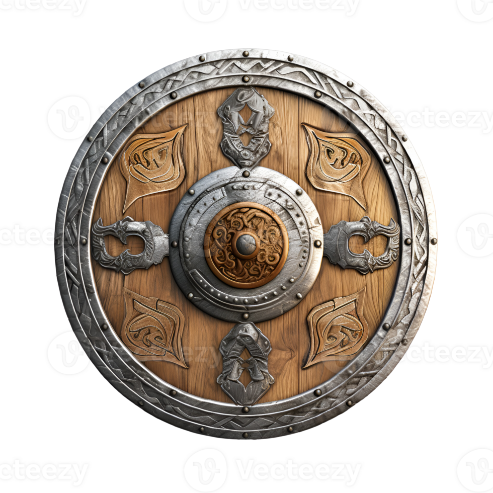 AI generated Medieval War Shield Ancient Shield Viking Warrior Shield European Shield No Background png