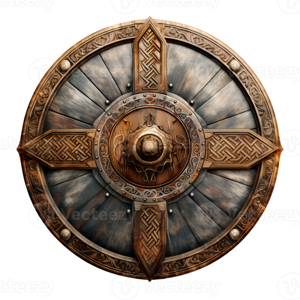 AI generated Medieval War Shield Ancient Shield Viking Warrior Shield European Shield No Background png