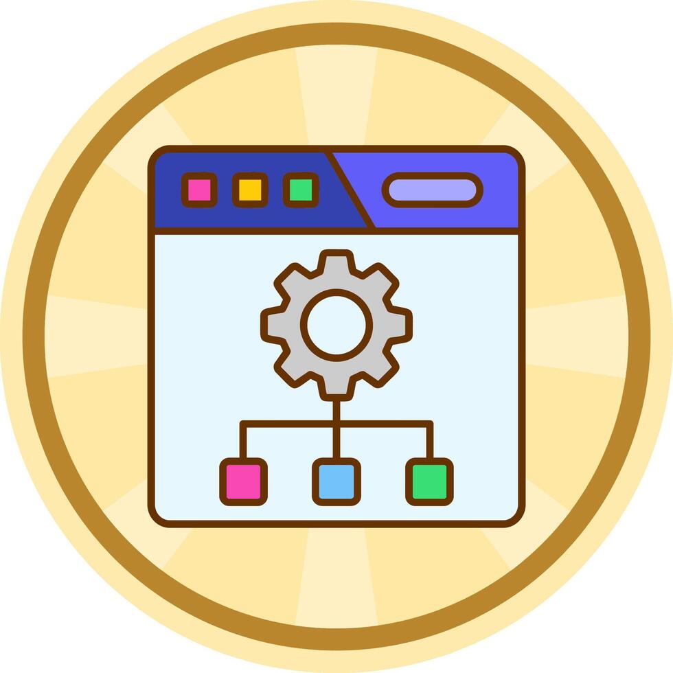 Setting Comic circle Icon vector