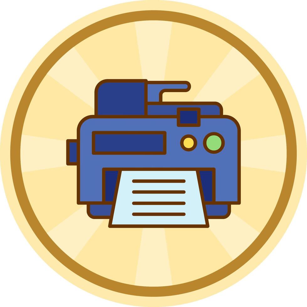 impresora cómic circulo icono vector