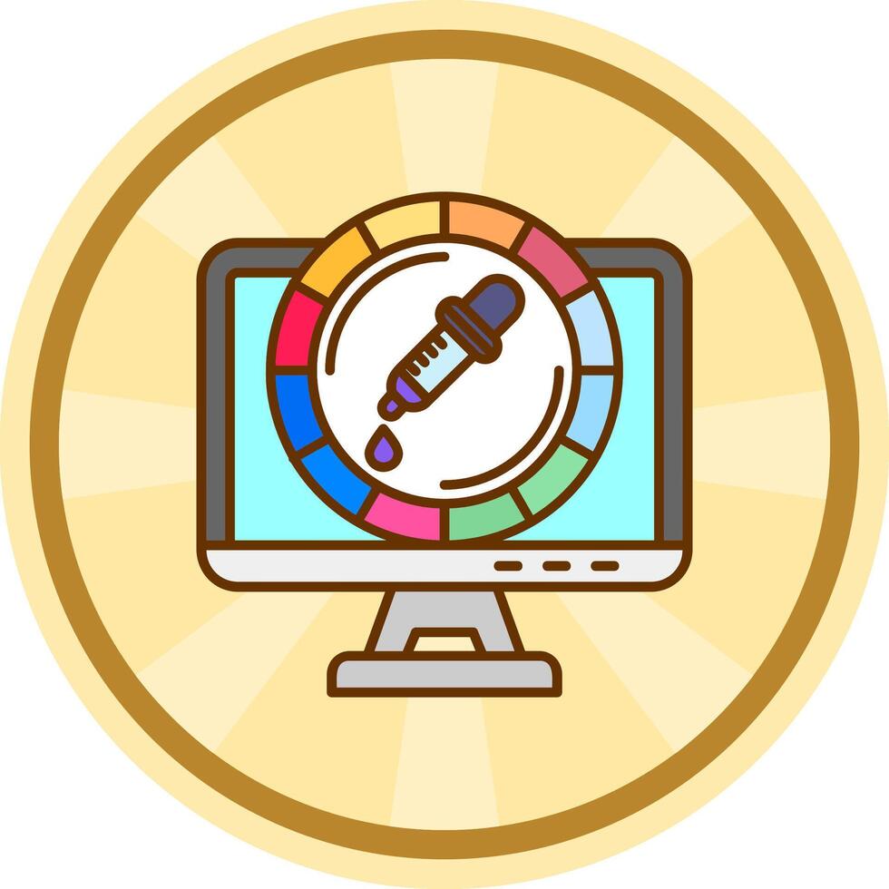 color cómic circulo icono vector