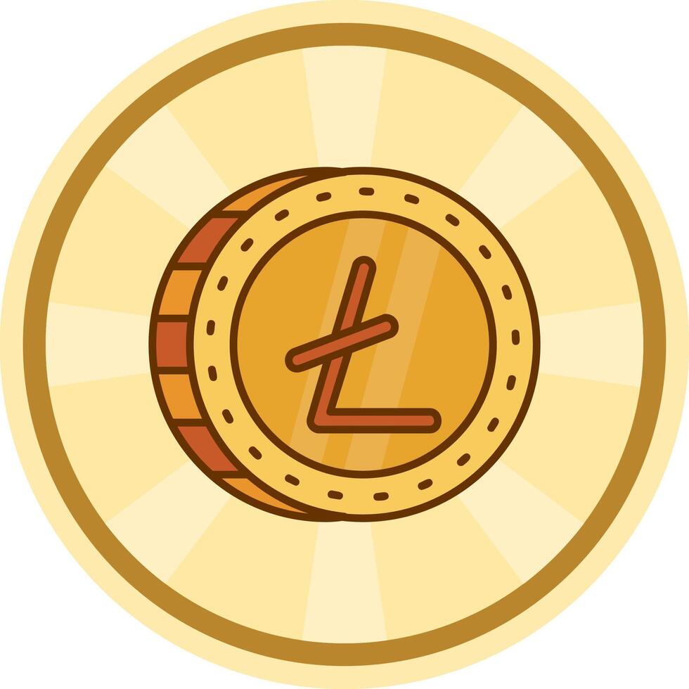 litecoin cómic circulo icono vector