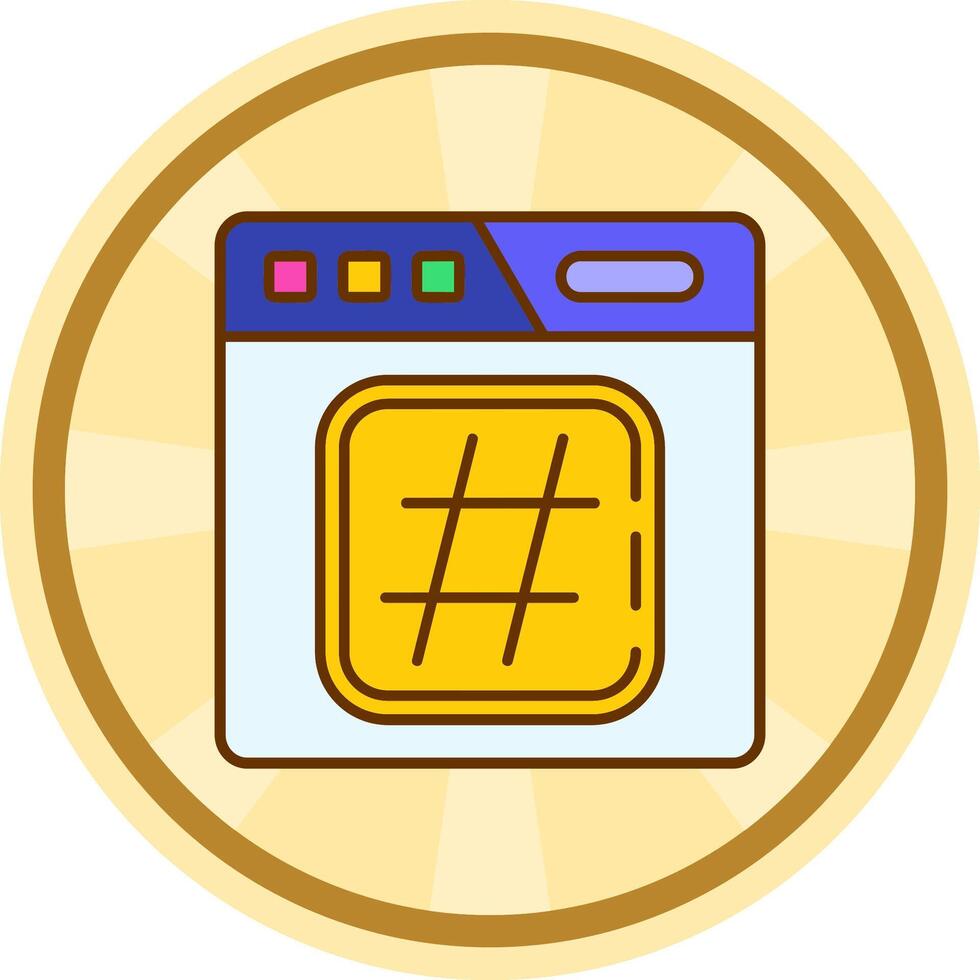 hashtag cómic circulo icono vector