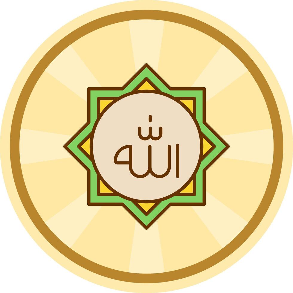 Allah Comic circle Icon vector