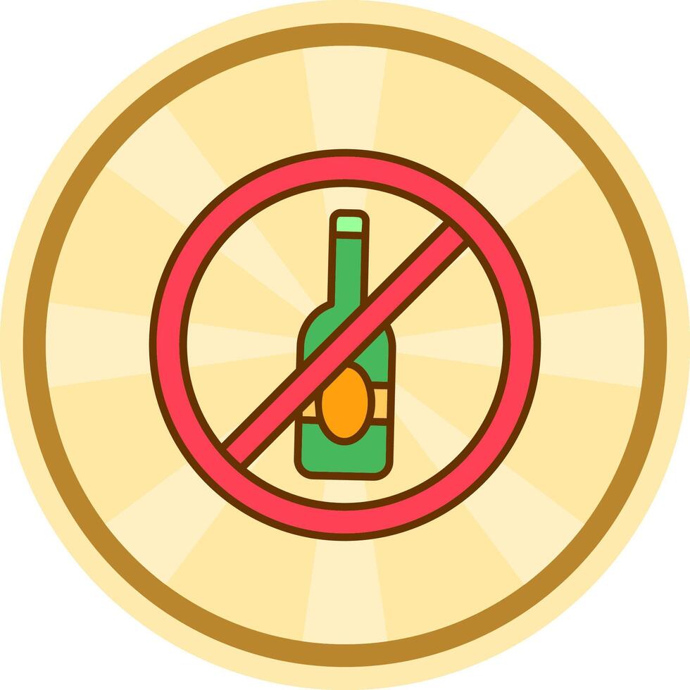 No alcohol Comic circle Icon vector