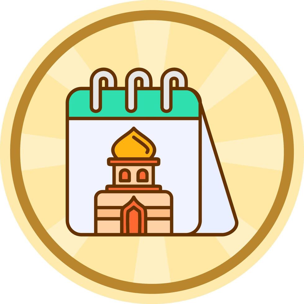 Calendar Comic circle Icon vector