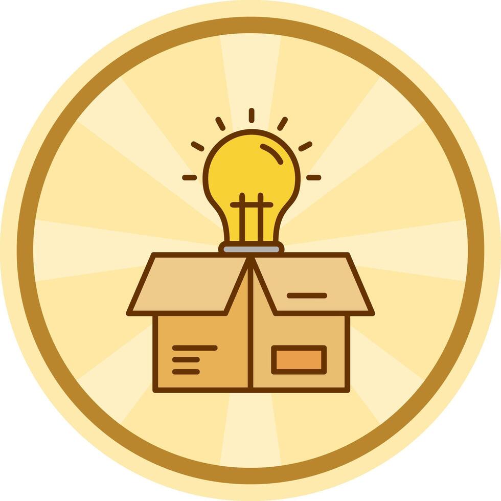 Think outside the box Comic circle Icon vector