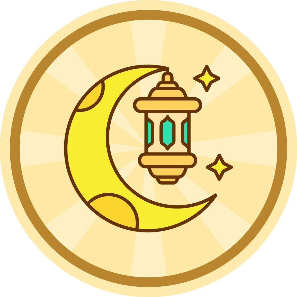 Ramadán cómic circulo icono vector