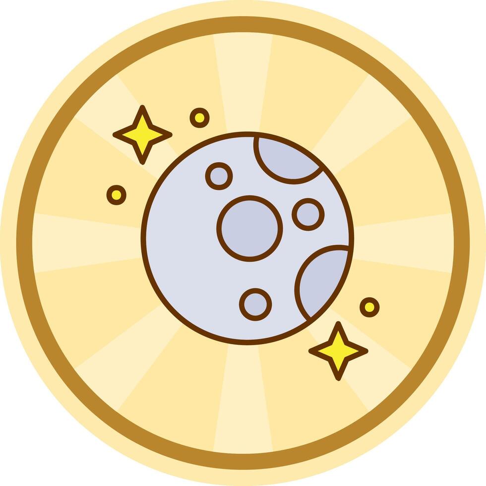 Moon Comic circle Icon vector