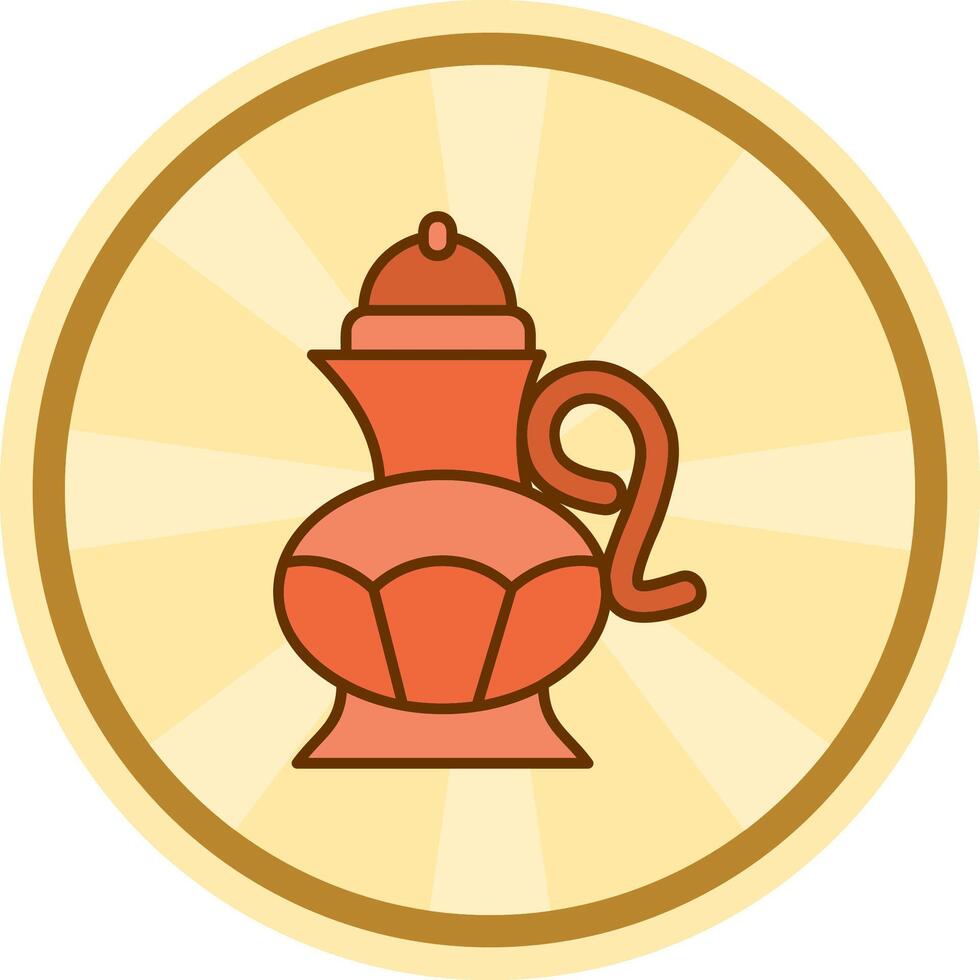 Tea pot Comic circle Icon vector