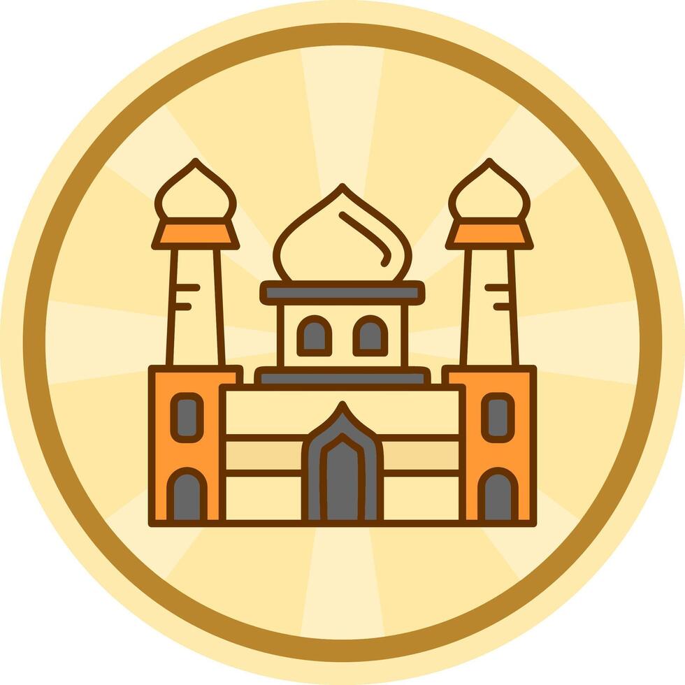 Mosque Comic circle Icon vector