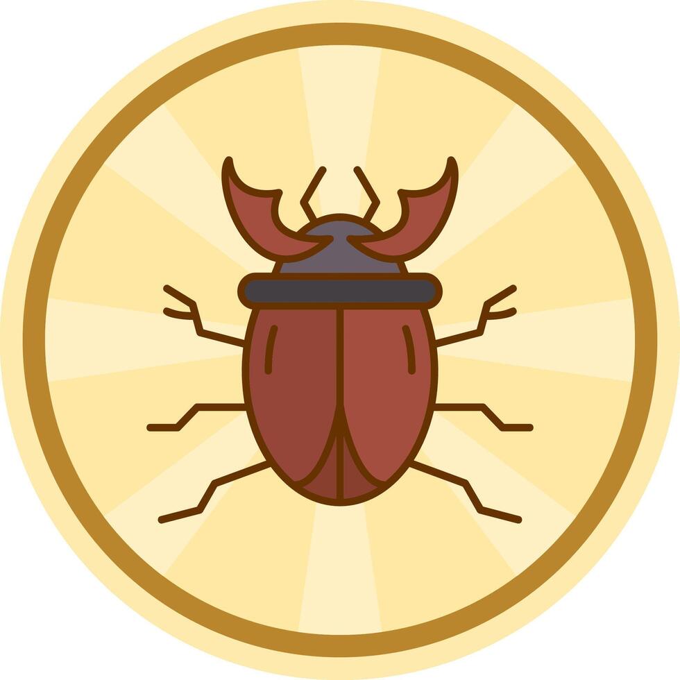escarabajo cómic circulo icono vector