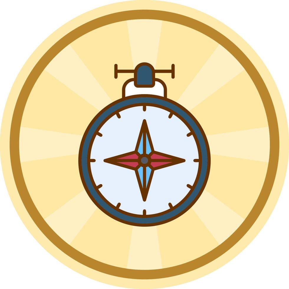 Brújula cómic circulo icono vector