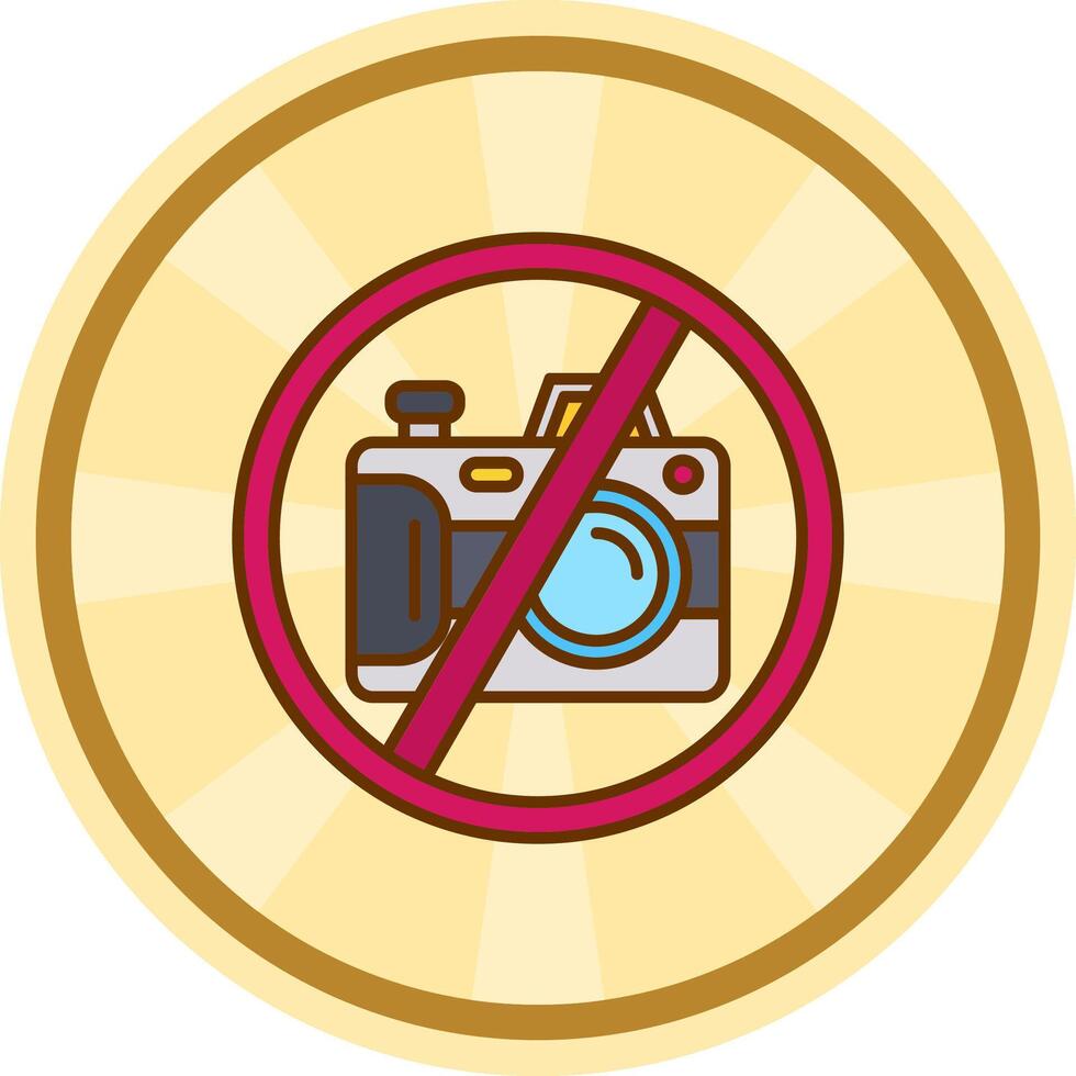 No cámara cómic circulo icono vector