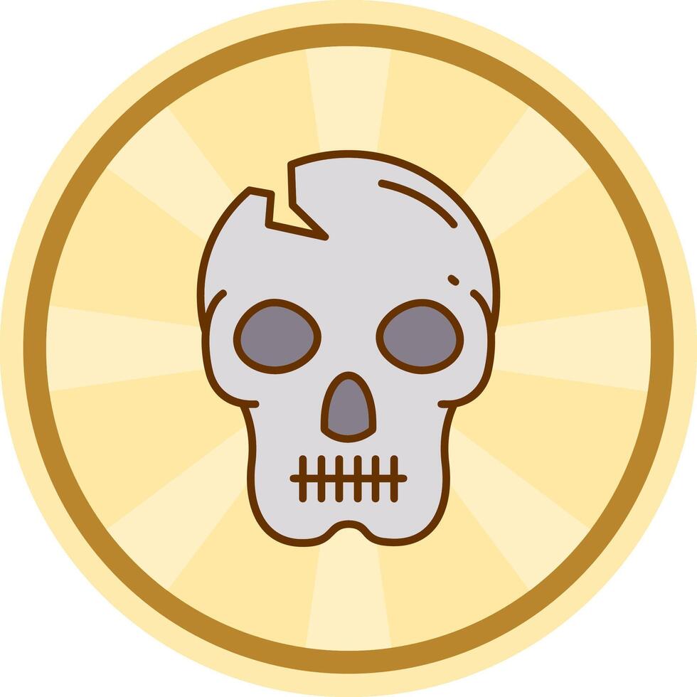 Skull Comic circle Icon vector
