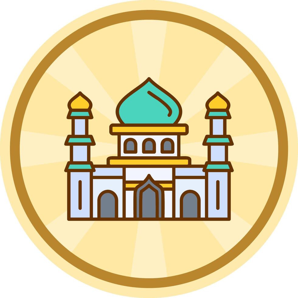 Mosque Comic circle Icon vector