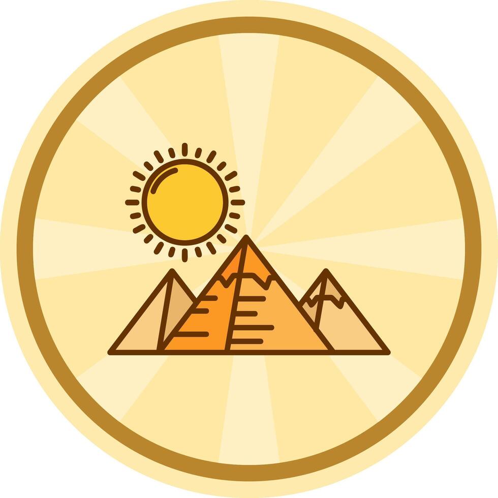 pirámides cómic circulo icono vector