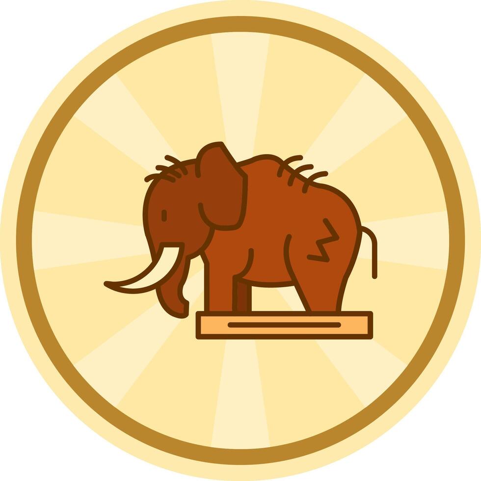 mamut cómic circulo icono vector