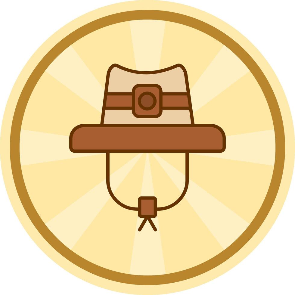 sombrero cómic circulo icono vector