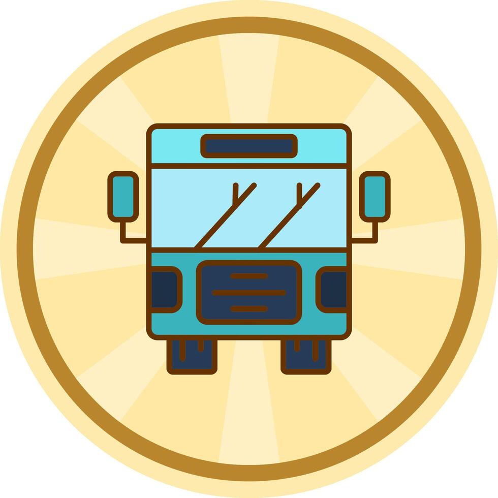 Bus Comic circle Icon vector