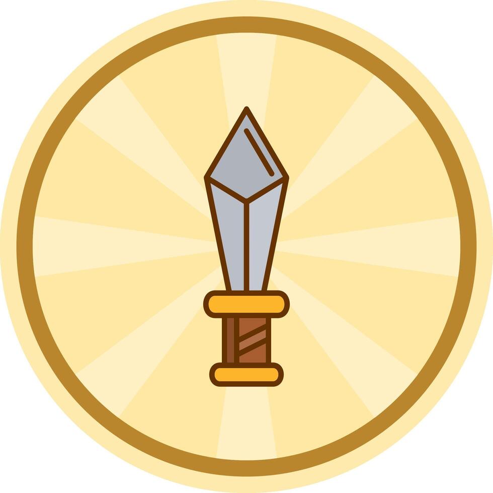 Dagger Comic circle Icon vector