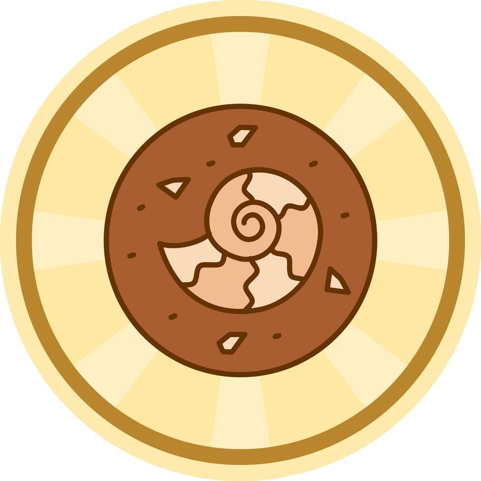 fósil cómic circulo icono vector