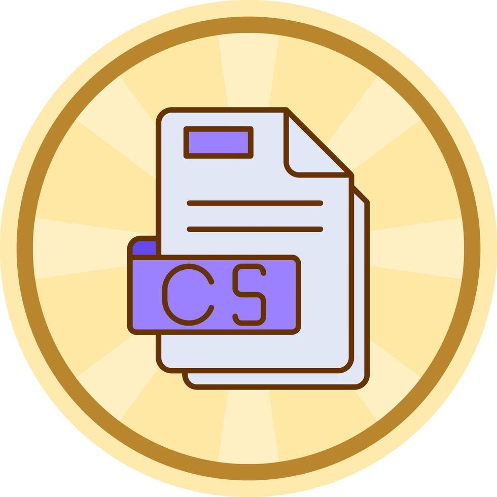 Cs Comic circle Icon vector