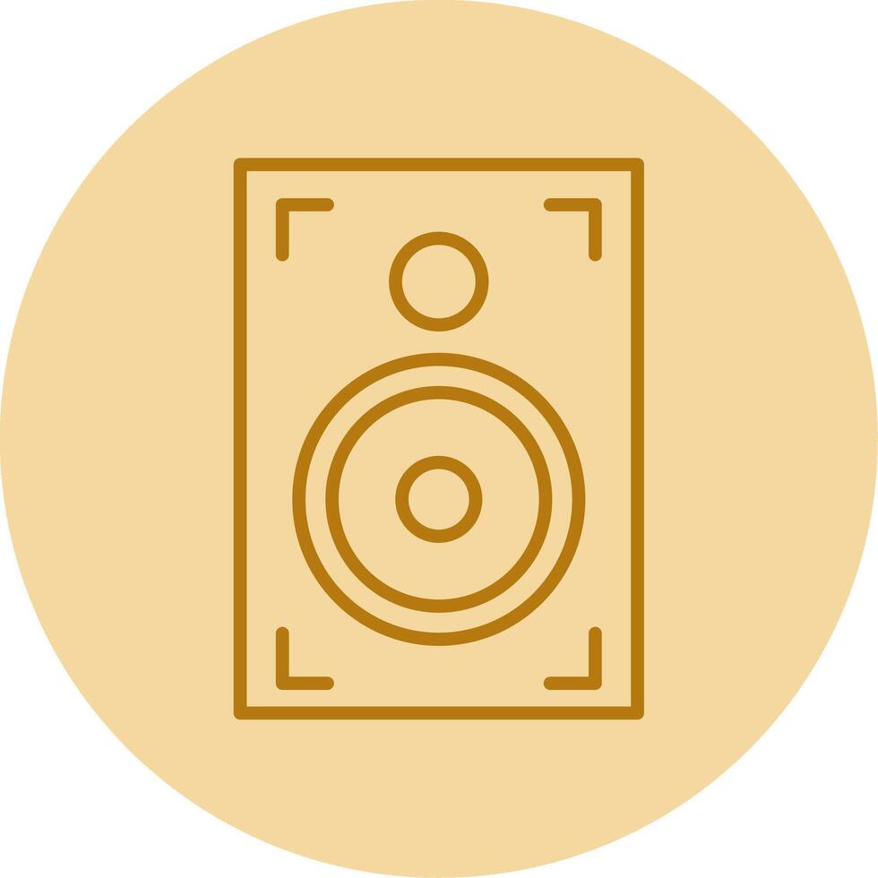 altavoz línea circulo multicolor icono vector