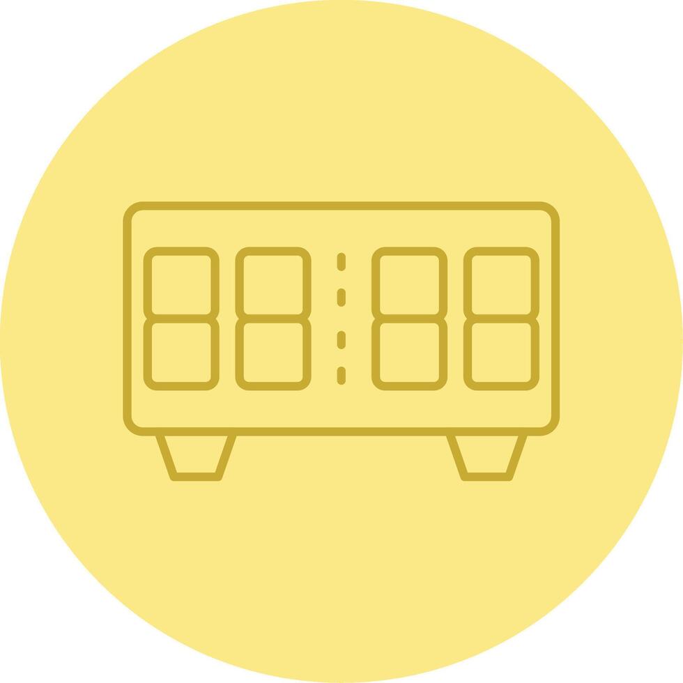 Digital Clock Line Circle Multicolor Icon vector