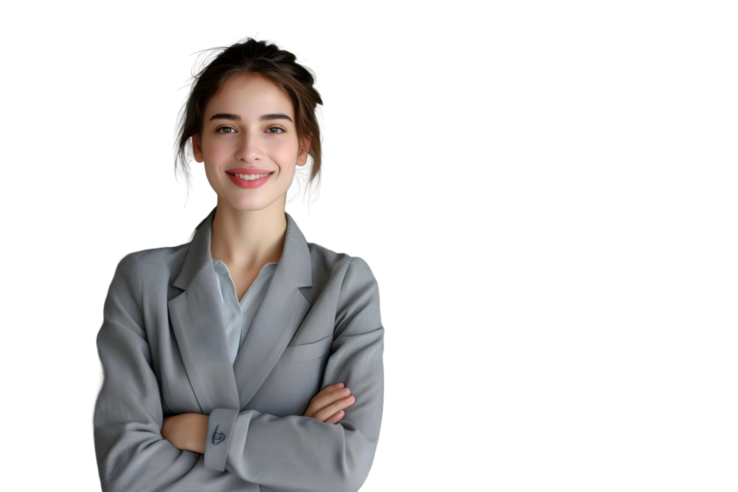 AI generated a business woman smiling with her arms crossed png