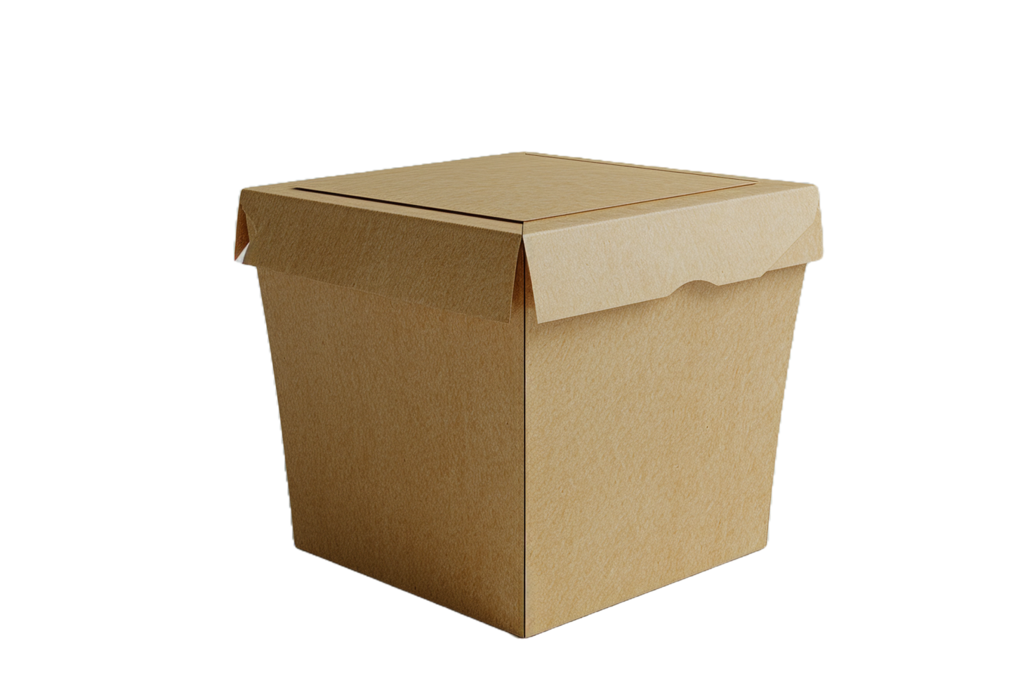 AI generated a cardboard box on a transparent  background png