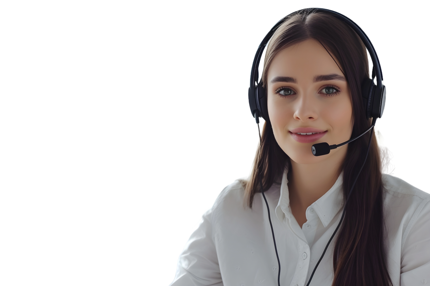 AI generated a woman wearing headphones on a transparent background png