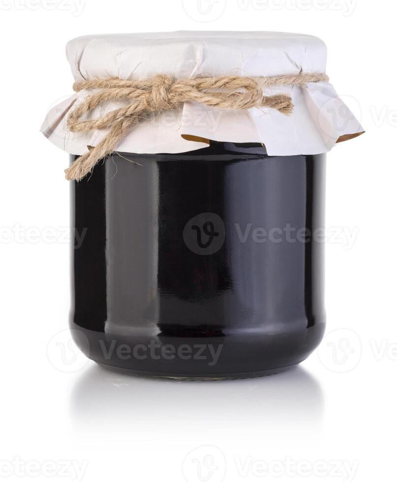 jam in a jar tied with a rope photo